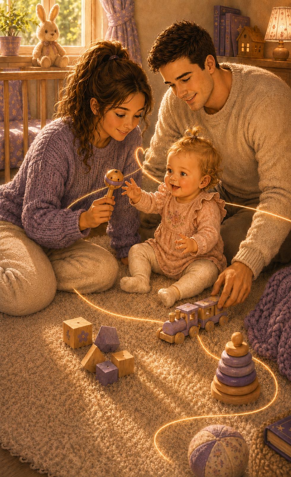 Parents playing with their baby